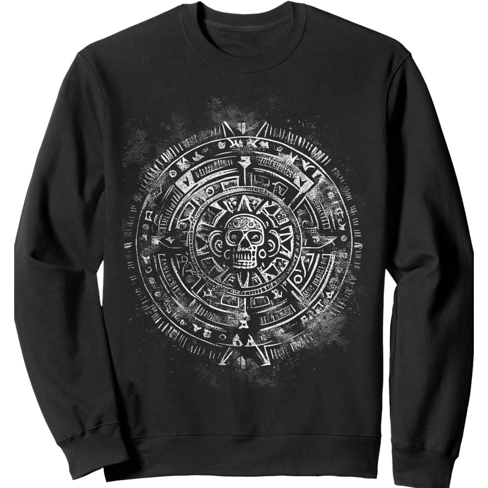 Long Sleeve Shirts for Men sweatshirt Vintage Aztec or Mayan Calendar Antique Graphic Tees Sweatshirt T shirt Tee Streetwear Casual tops clothes