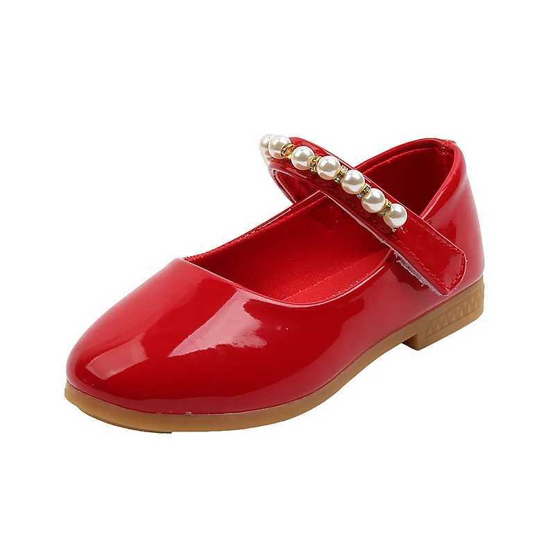 Zapatos Ni a Girls Leather Shoes 2023 New Pearl Princess Shoes Fashion Mary Jane Shoes Lolita Shoes Girls Shoes Childrens Shoes Girls Dress X241111