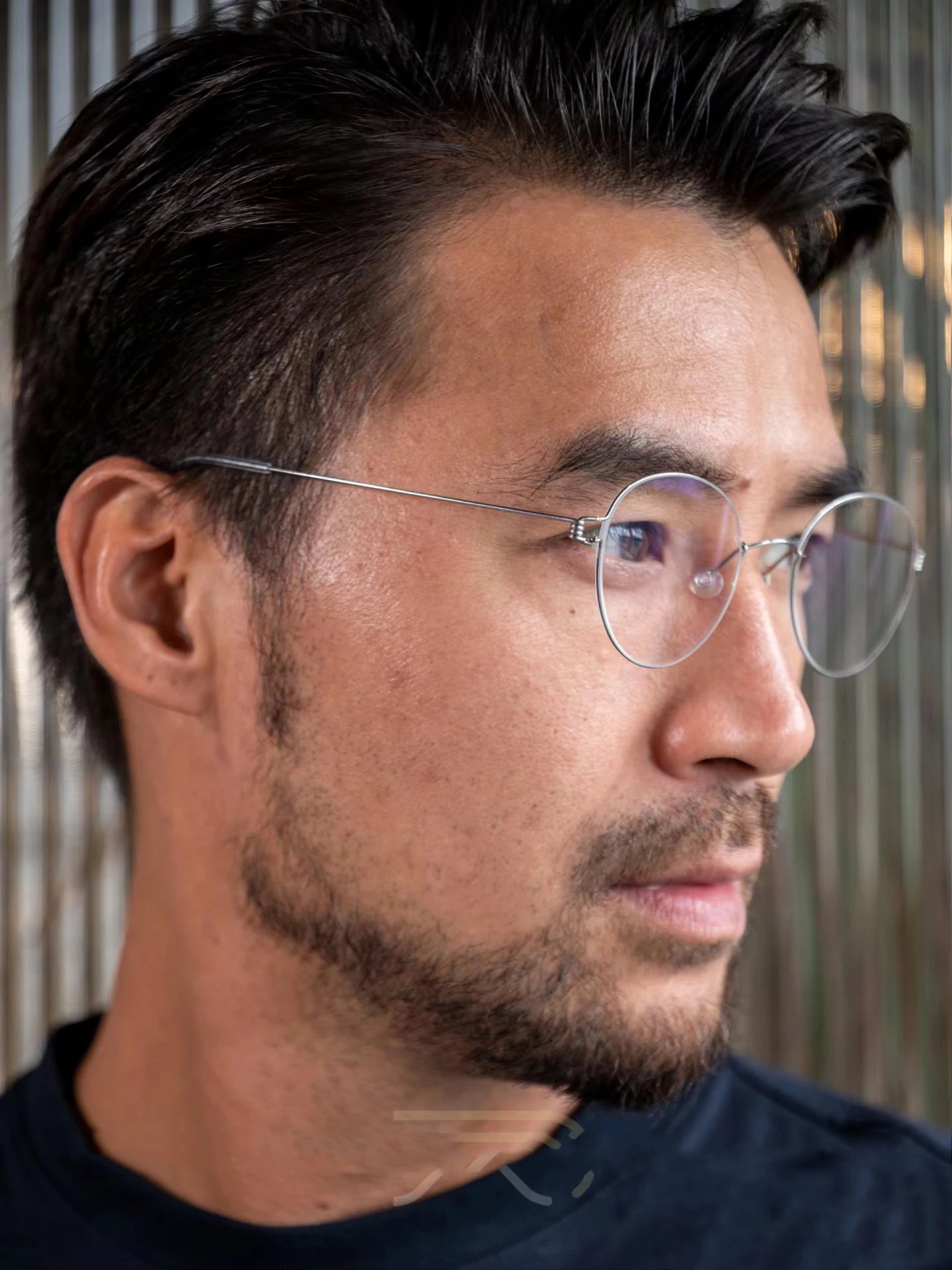 Danish unthreaded round eyeglass frame for men women ren ultra-thin gold-plated oval simple glasses 241108