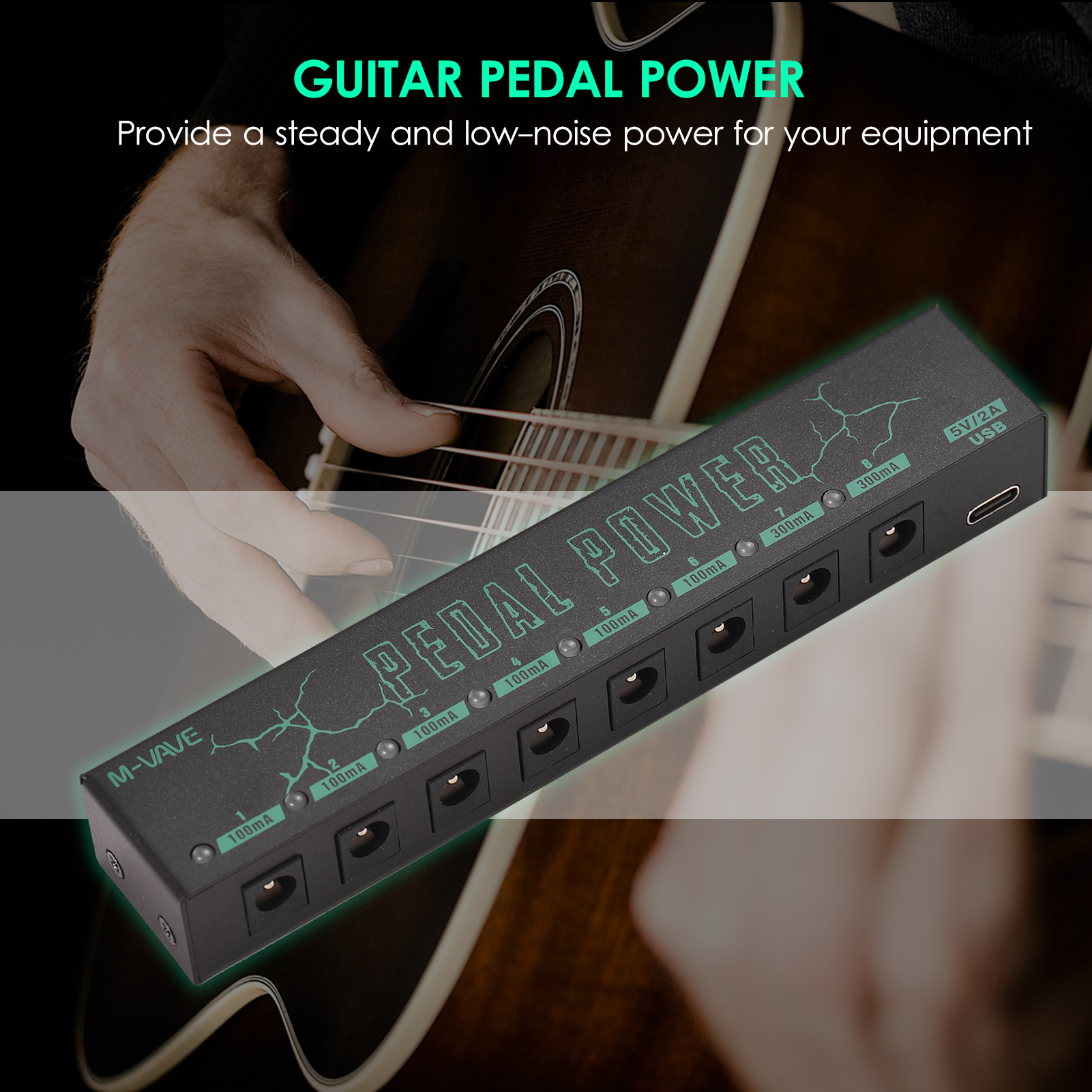 M-VAVE PEDAL POWER Guitar Pedal Power Guitar Effector Power Supply 8 Isolated DC Output guitar effect pedal guitar accessories