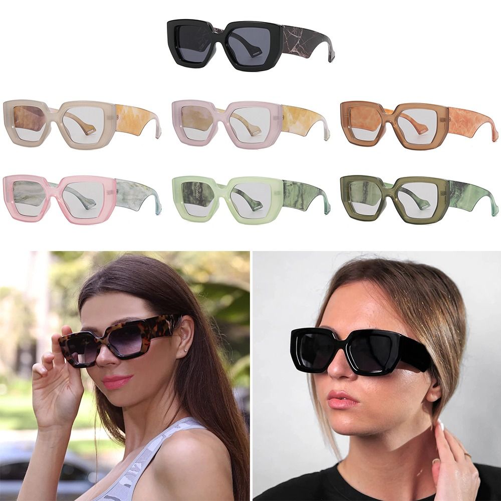 New Oversized Thick Frame Sunglasses Women Men Vintage Square Sun Glass Modern Shades Retro Male Female Sunnies Driving Goggles