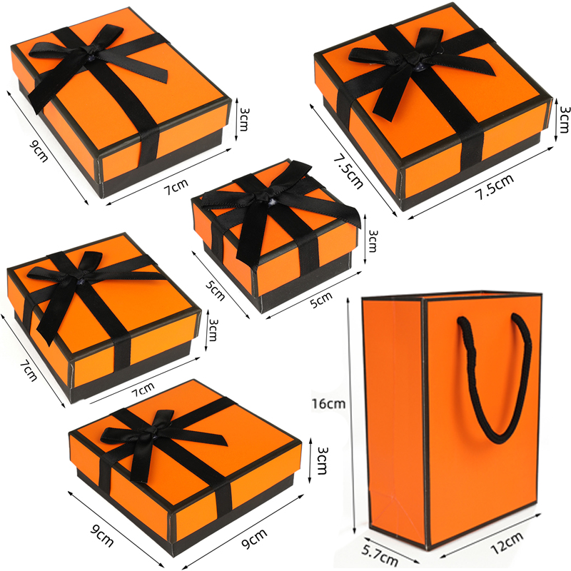 Jewelry Holder Gift Box Earrings Necklace Bracelet Container Jewelry Box Jewelry Packaging Delicate Orange Style Bow Tie
