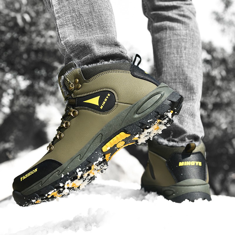 Snow Winter boots Warm Plush Men's Ankle Boots Rubber Outdoor Sneakers Men Non-slip Waterproof Work Shoes dfe9