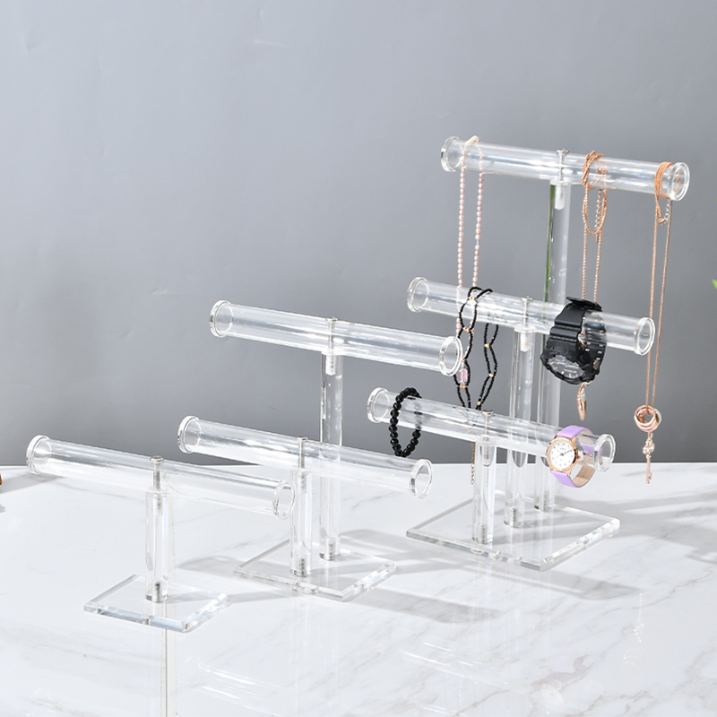Clear Acrylic Bracelet Holder Stand Jewelry Display Organizer Shelf for Necklaces and Bracelets Jewelry Packaging & Display