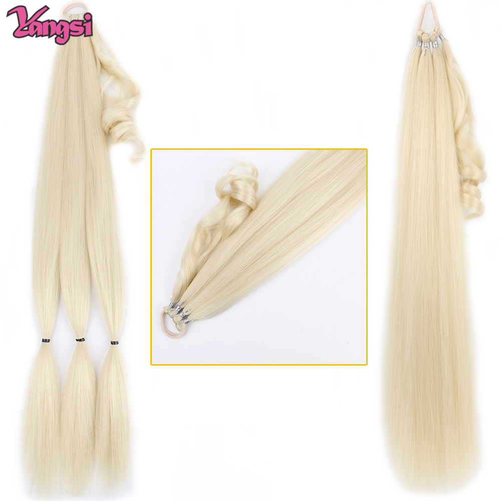 Synthetic Braided Ponytail Extensions Black Natural Hairpiece Long Pony Tail with Hair Tie Rubber Band Hair Blonde for Women