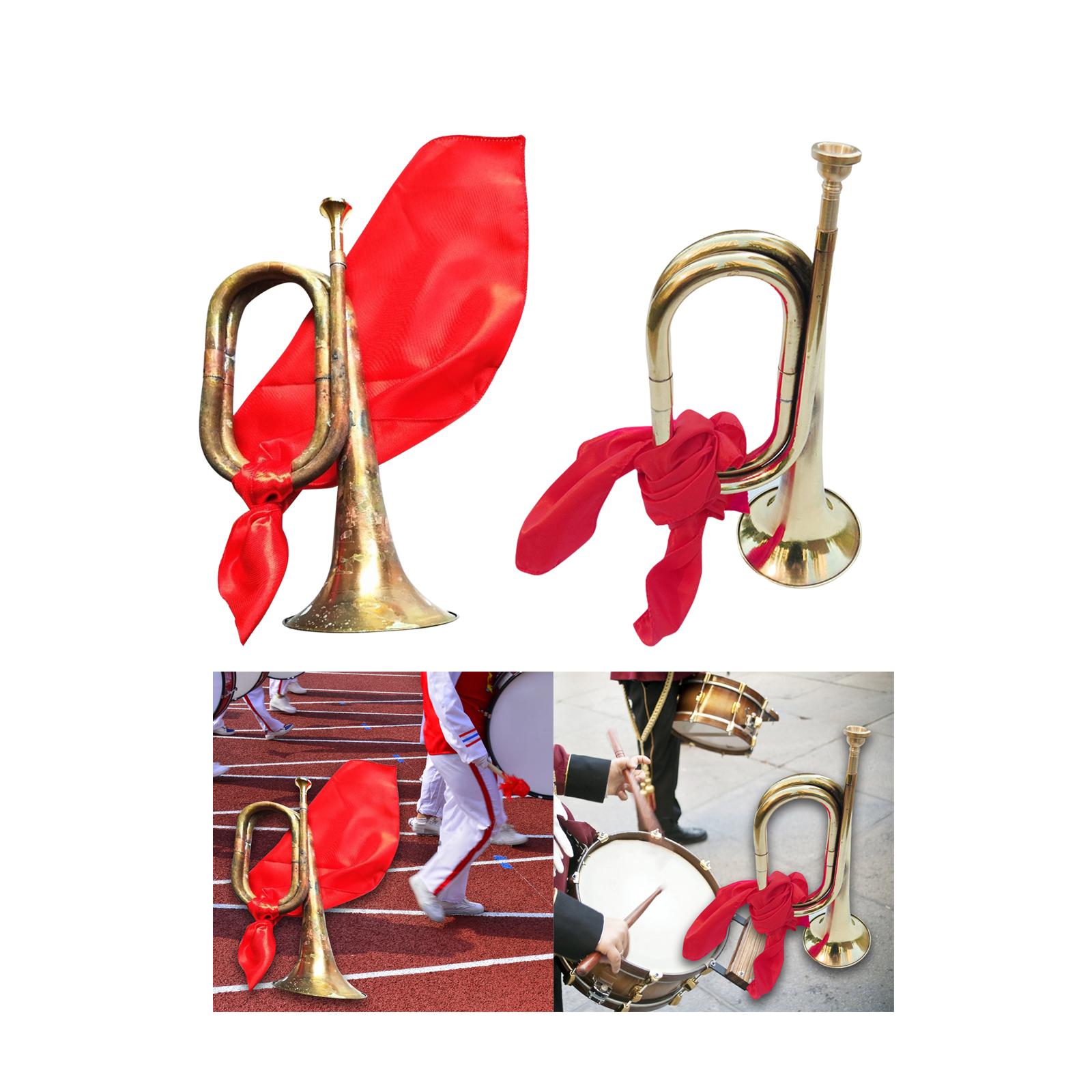 Trumpet Classic Music Instrument Marching Bugle Scout Bugle Solid Copper and Brass Bugle for Beginner Children Kids Adults