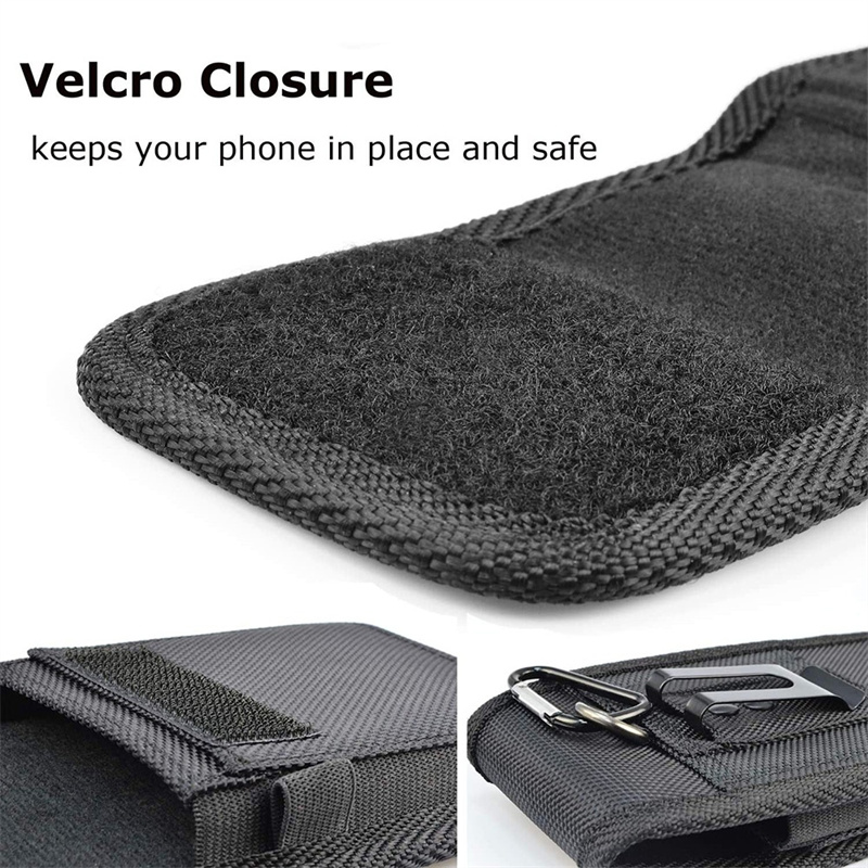 Universal 3.5-7.5 inch Phone Nylon Pouch Cell Phone Belt Clip Carrying Holster Case Waist Bag For iPhone 16 15 14 Plus Pro Max Samsung S25 S24 S23 Xia