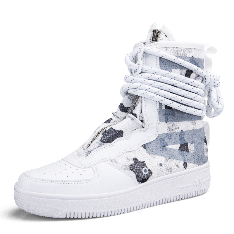 European and American Plus Size Men's and Women's New Zipper High Top Board Shoes Size36-46.