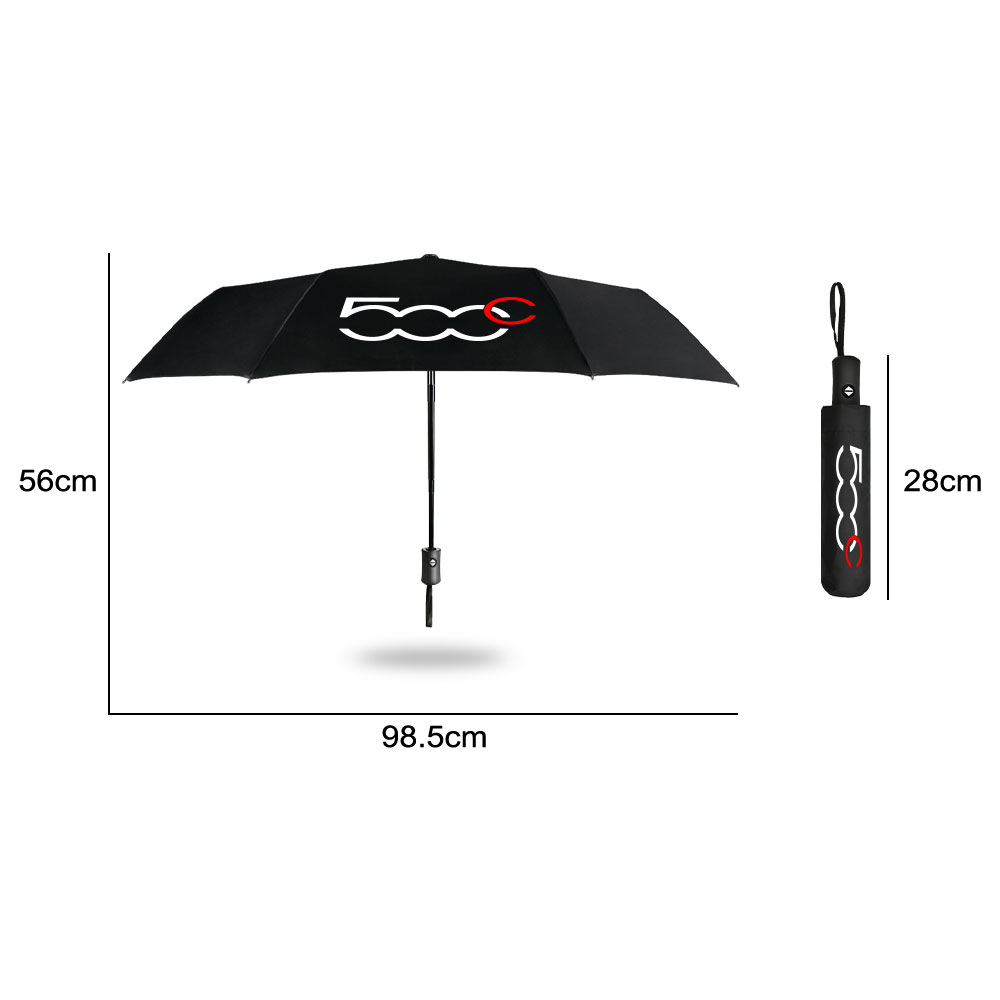 Car Fully Automatic Folding Windproof Umbrella For Fiat 500 500C 2012 500X 500L Abarth Sunshade With Car Logo Umbrella Parasol