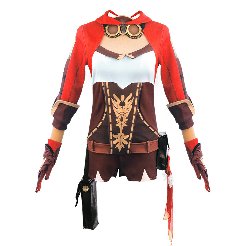 Cosplay Game Amber Costume Genshin Impact Amber Cosplay Costume Glasses Headwear ddmysmile Wig Red Uniform Halloween Comtumes For Women Smile
