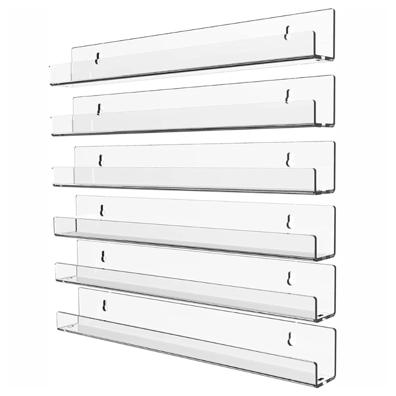 Clear Acrylic Storage Shelf Floating Display Stand Holder Household Supplies Home Bedroom Dormitory Book Magazine Dropshipping