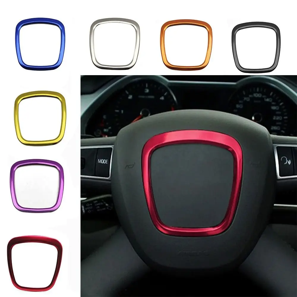 Car Styling Steering Wheel Center Logo Covers Stickers Trim For Audi A4 B6 B7 B8 A6 C6 A5 Q7 Q5 A3 Interior Accessories
