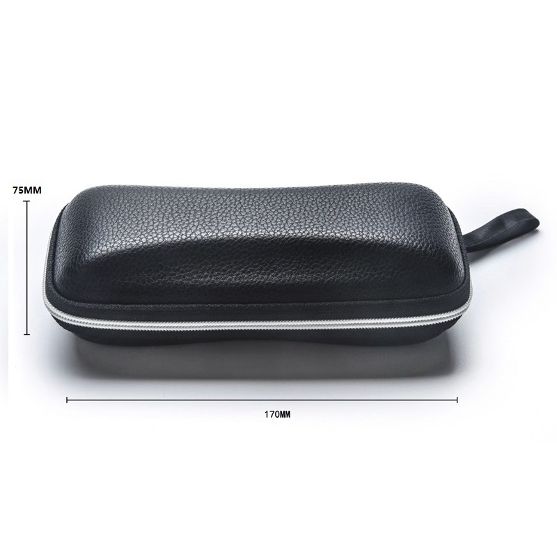 Leather Glasses Case Portable Sunglasses Reading Glasses Carry Bag Hard Zipper Box Protective Case Cover Eyeglasses Accessories