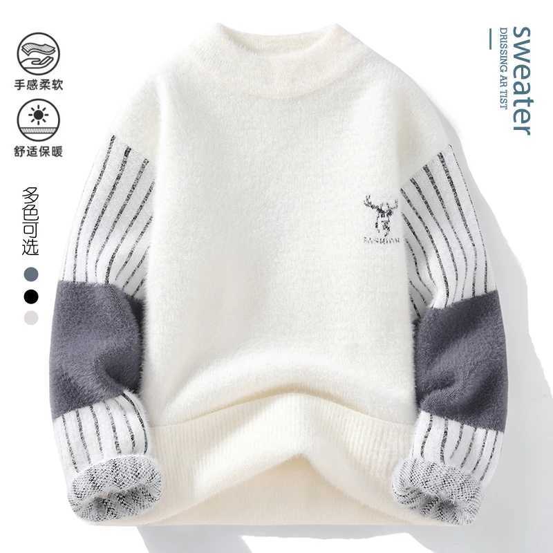 New Arrival Winter new mens sweater mens casual slim fit printed thick knitted sweater skydiving street full horse sports shirt Z241111