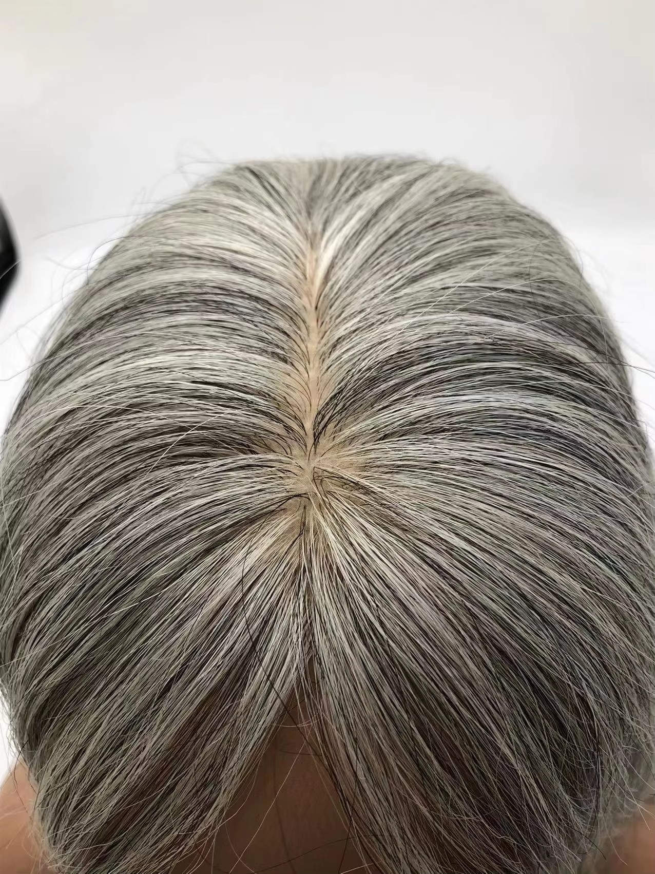 Salt and pepper African lace closure wigs layered bob 4x4 hd Hand Made Human Hair Wig Grey hair for Women Wigs