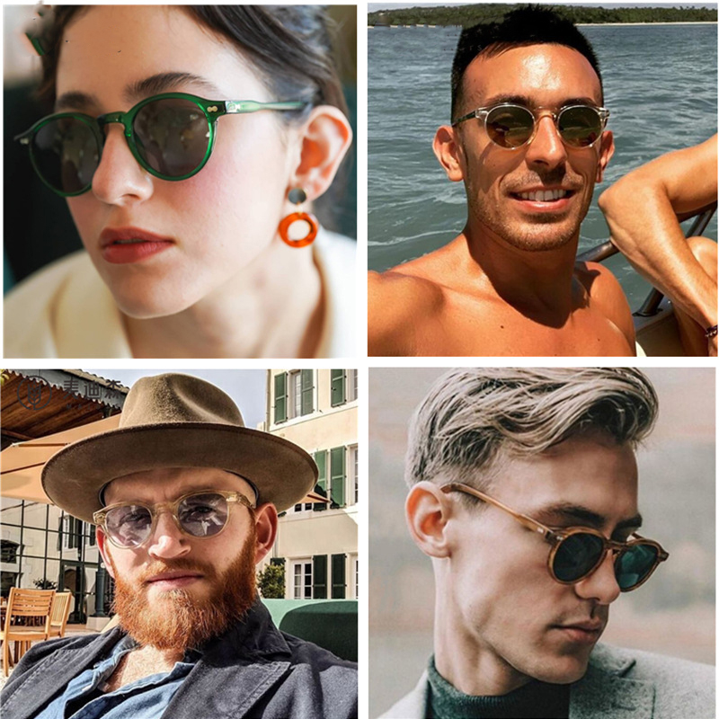 Round Polarized Sunglasses Women Cat Eye Sun Glasses Men Brand Design Trend Luxury Vintage Driver Shades Mirror Lenses G15 Green Revo Pink UV400 S09P 