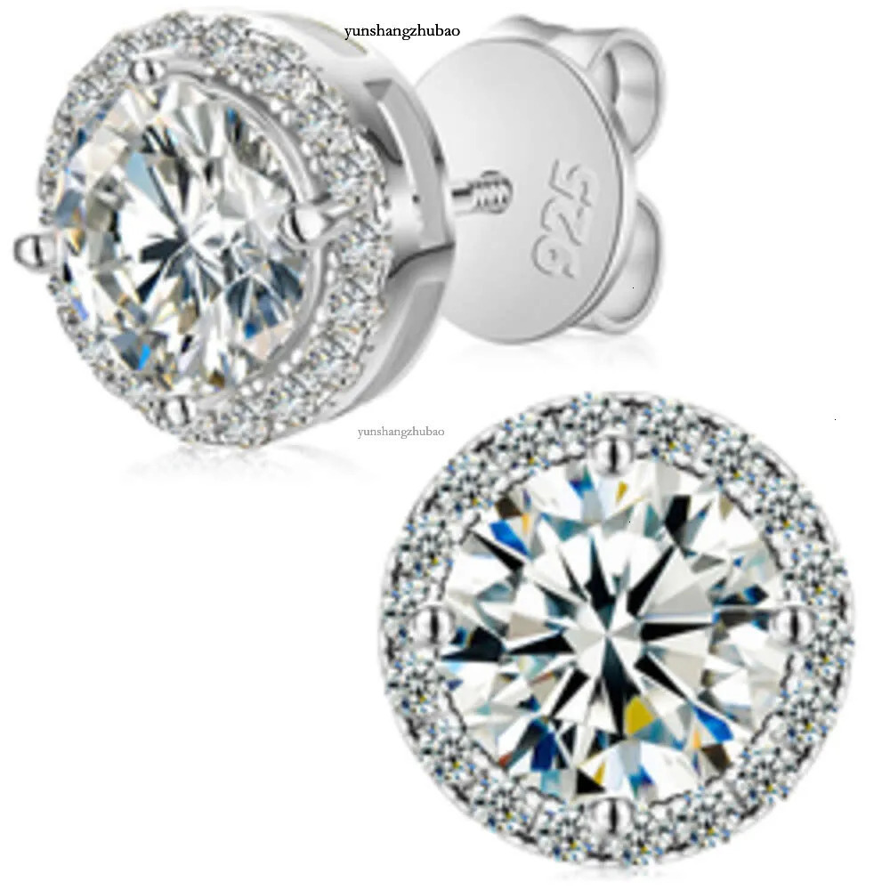 Fine Jewelry Screw Back Women Gold Plated Sterg Sier Iced Out VVS Moissanite Dia Halo Stud Earrings For Men