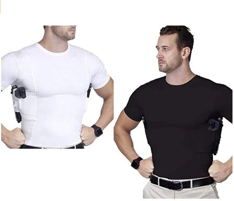 Concealed Carry T-Shirt Holster Tactical Clothes Pistol Holster Short Sleeve Shirt Gun Holster for Men Women Invisible Carry