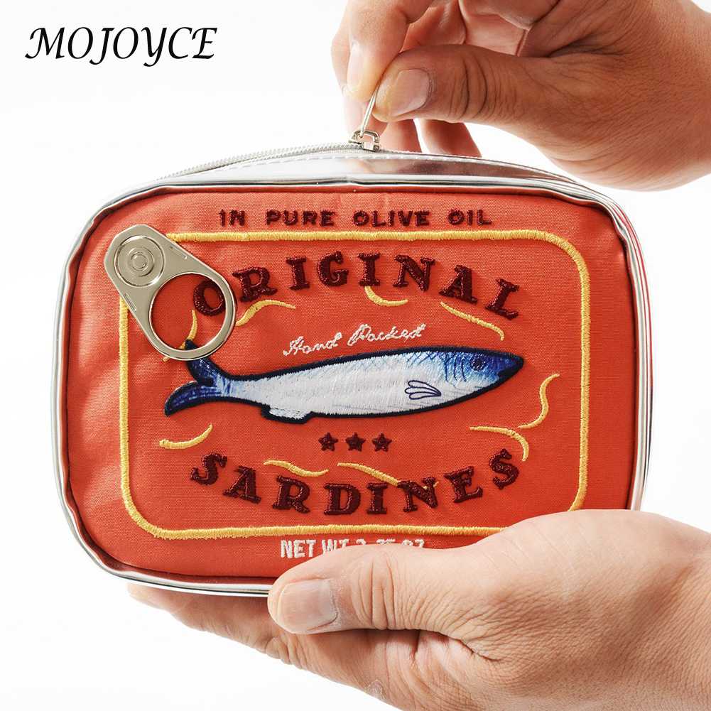 Wacky Cute Large Capacity Sardine Can Styling Pocke For Girls Daily Travel Organizer Cosmetic Bags