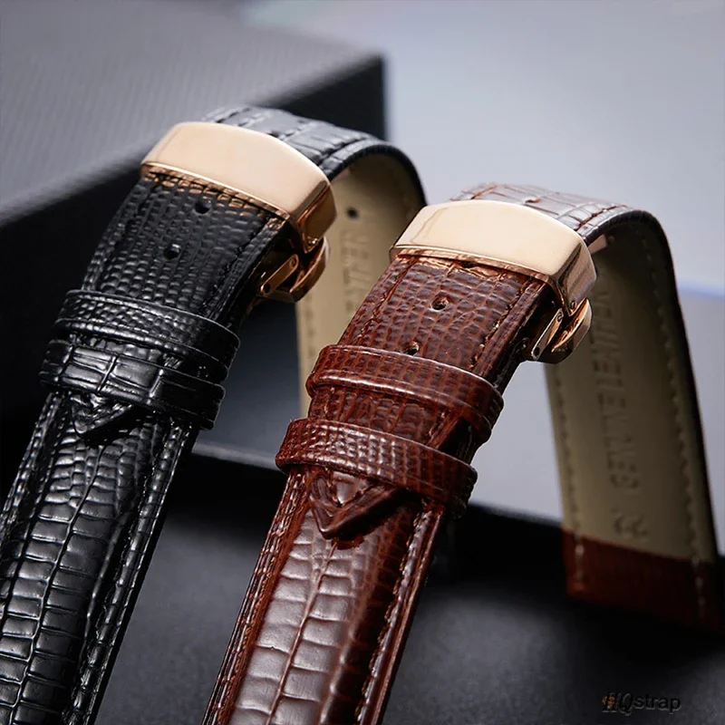 Crocodile Pattern Genuine Leather Watch Band 18mm 20mm 22mm 24mm Butterfly Buckle Wristband Man Female Strap Bracelet Belt