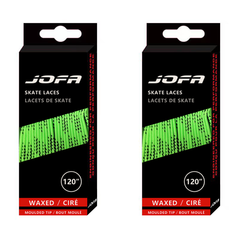 Jofa Skate Laces Hockey 84 96 108 120in Dual Layer Braid Extra Reinforced Tips Waxed Tip Design Ice Hockey Skate Hockey