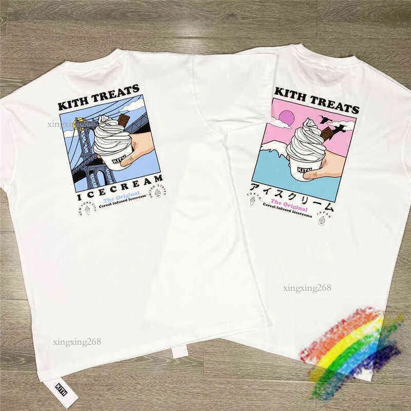 2021ss KITH TREATS LOCALE Tee T-shirt Men Women Vintage 1:1 High Quality White ice Tops Y220516