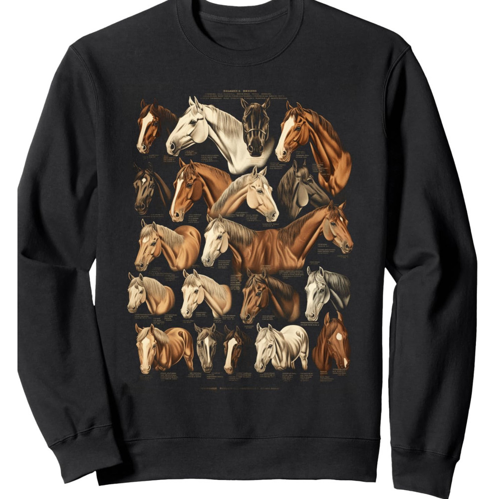 Long Sleeve Shirts for Men sweatshirt Horse Breeds Equestrian Horseback Riding Tee Gifts for Girls Sweatshirt T shirt Tee Streetwear Casual tops cloth
