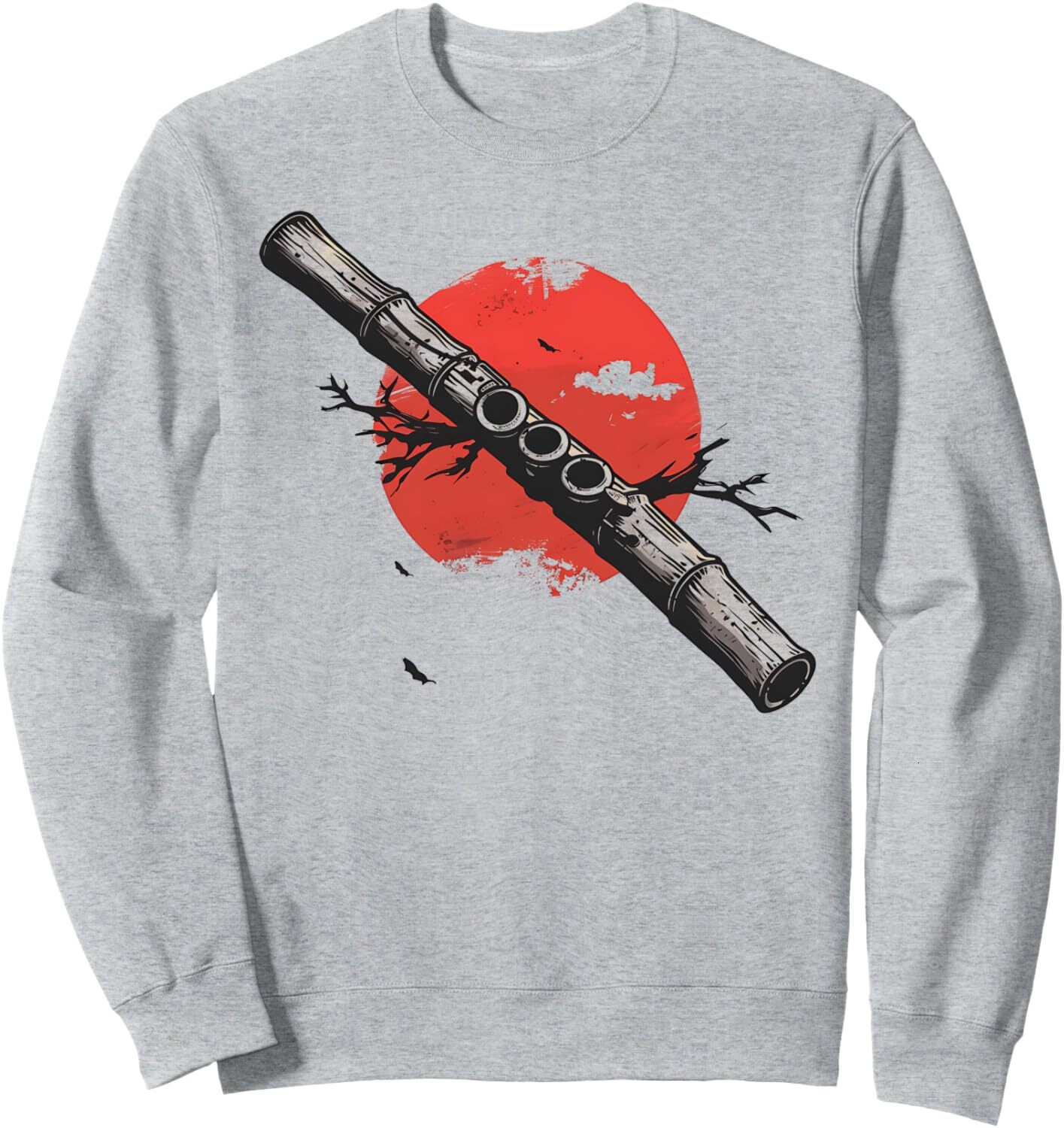 Long Sleeve Shirts for Men sweatshirt Flute Player Japanese Sunset Music Lover Musician Gift Sweatshirt T shirt Tee Streetwear Casual tops clothes