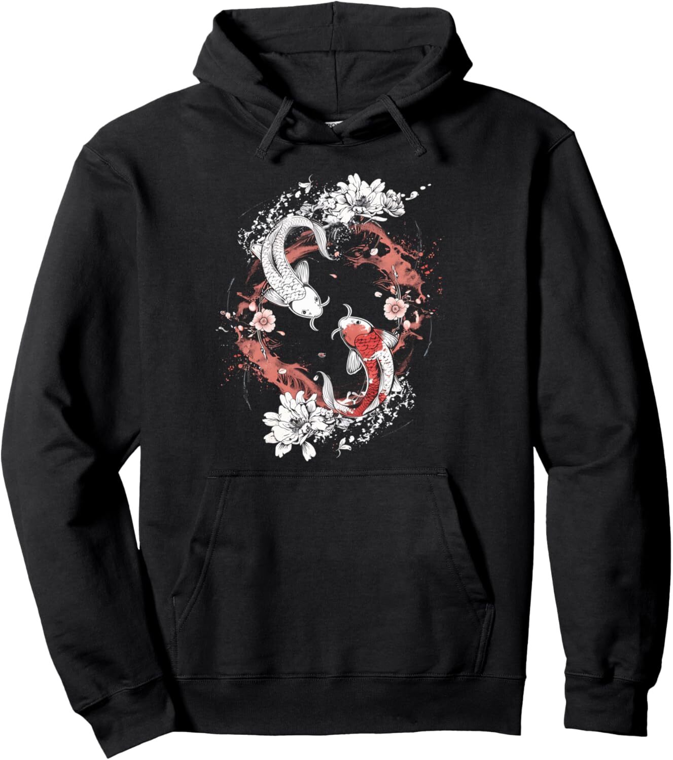 Hoodie for Mens Womens Koi Fish Art Japanese Style Circle Design Zen Graphic Tees Pullover Hoodie Graphic Hoodies sweatshirt