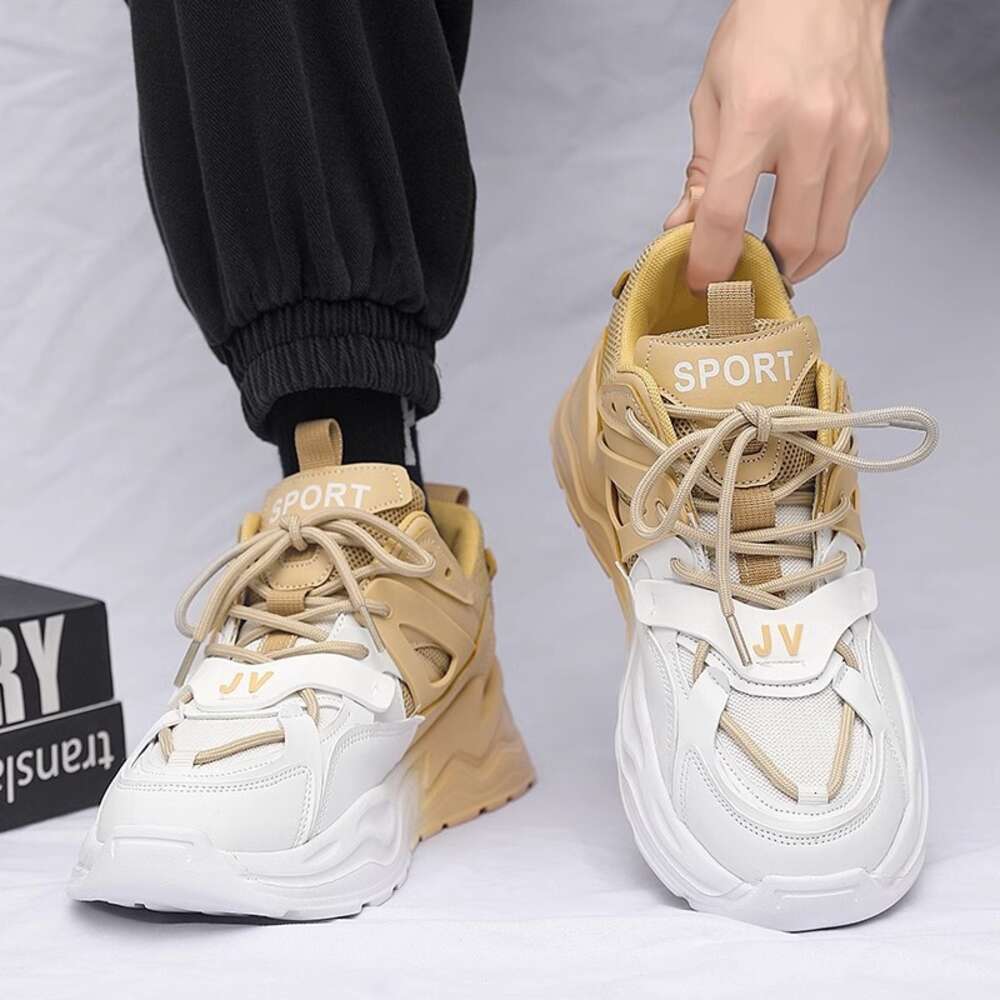 Instagram Dopamine Men's Mesh Breathable Gradient Super Fire Dad Student Thick Sole Autumn Trendy Shoes ddmythur