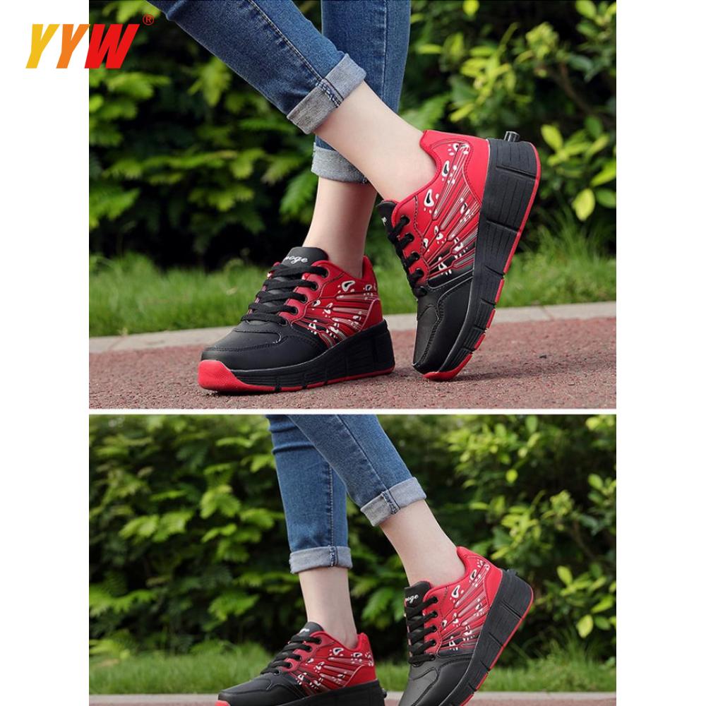 Children Junior Roller Skate Shoes Kids Pink Sneakers With Two 2021 Boys Girls Wheels Shoes Adult Casual Boys Shoes Eur 31-42