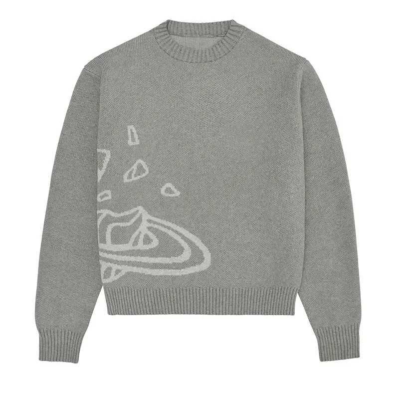 New Arrival Y2K Womens Hot Black Top Mens Loose Foldable Top Sweater Planet Space Star Knitted Parachute Teen Z241111
