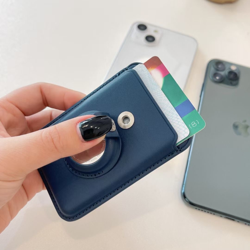 Leather Protective Case Card wallet For Apple Airtag For iPhone 14 13 12 Anti-Lost Case For Magsafe Magnetic Wallet Card Pocket