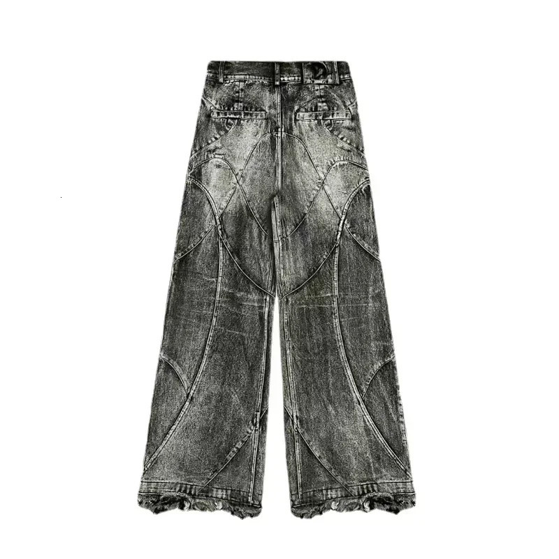 American Y2K fashion trend loose jeans mens street hip-hop casual clown oversized mop wide leg jeans couple punk jeans 241108
