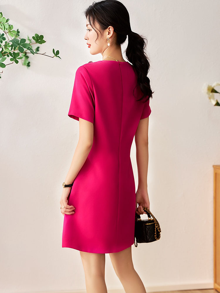 ZJYT Runway Designer Summer Dresses for Women Sequined Floral Party Short Sleeve Simple Vestidos De Fiesta Loose Casual Robe