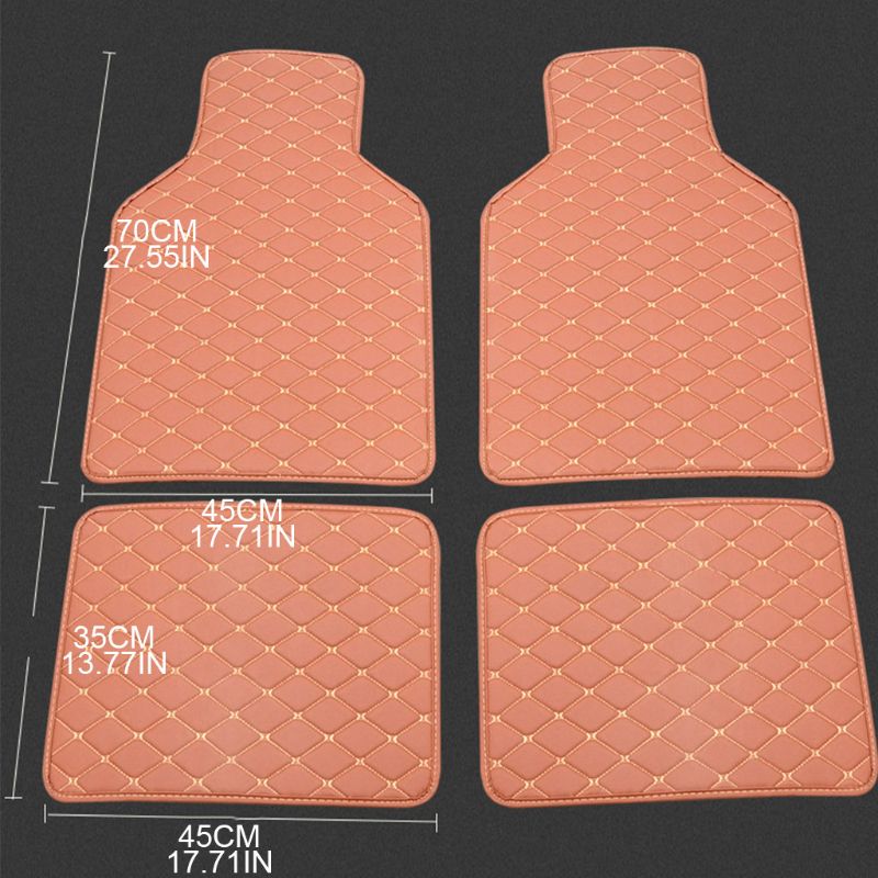 4Pcs PU Leather Car Floor Mat Waterproof Foot Pads Protector Anti-Slip Front and Rear mats Set for Suv F19A