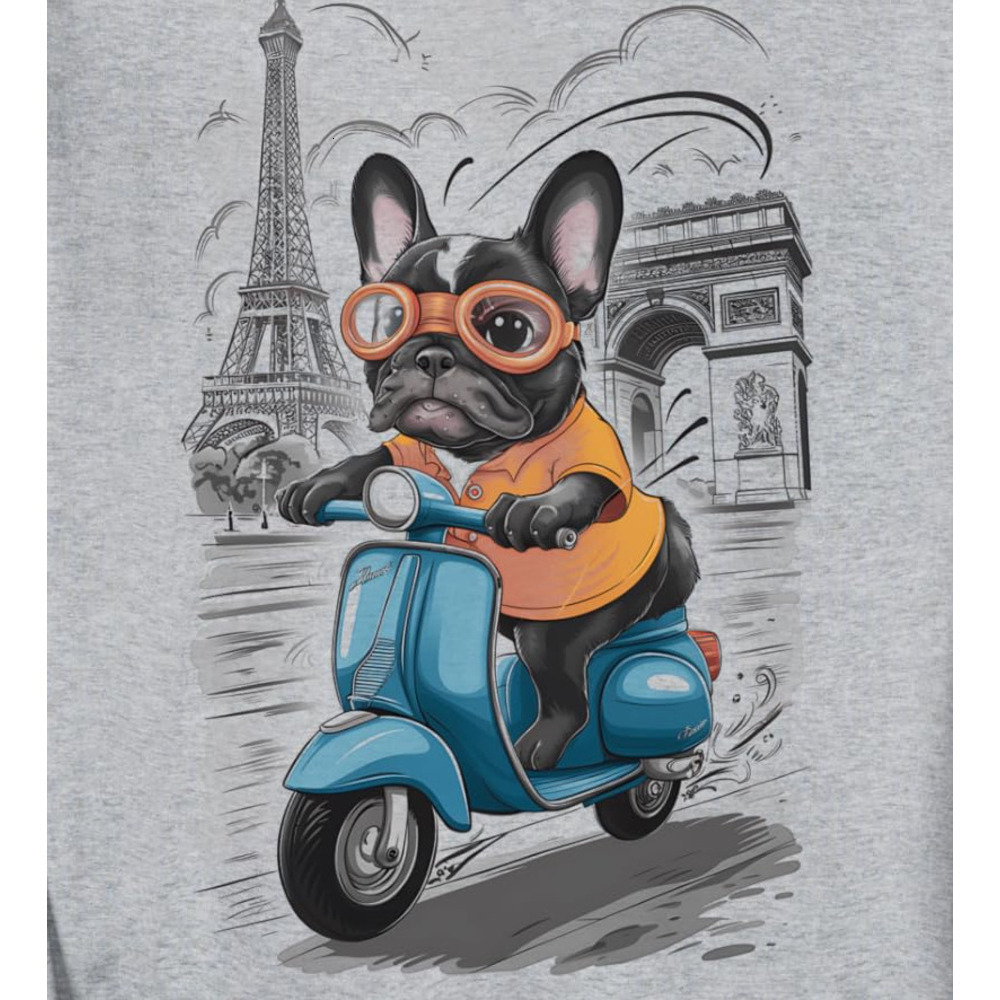 Long Sleeve Shirts for Men sweatshirt Paris France Eiffel Tower French Bulldog Gift Sweatshirt T shirt Tee Streetwear Casual tops clothes