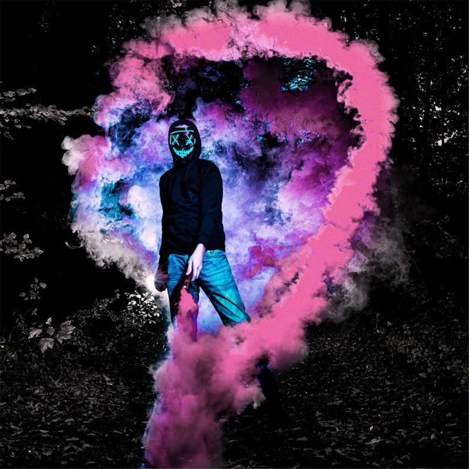 1PCS New Colorful Effect Smoke Bombs Smoke Granade For Photography Props Wedding Halloween Supplies Round Smoke Fog Maker