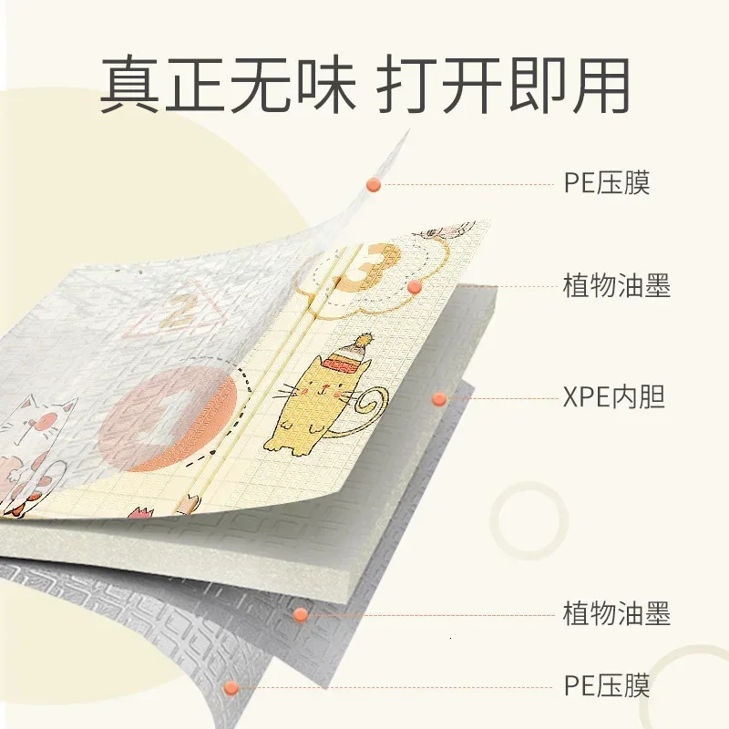 Doublesided Baby Mat Kids Rug Soft Floor Carpet Game Waterproof Play Room Decor Gift Toy for Children 240411