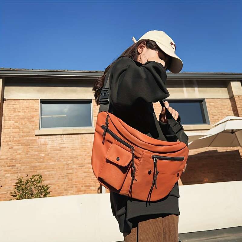 Fashion Large Capacity Chest Bag, Nylon Multi Pockets Casual Crossbody Fanny Pack For Outdoor Sport Travel .