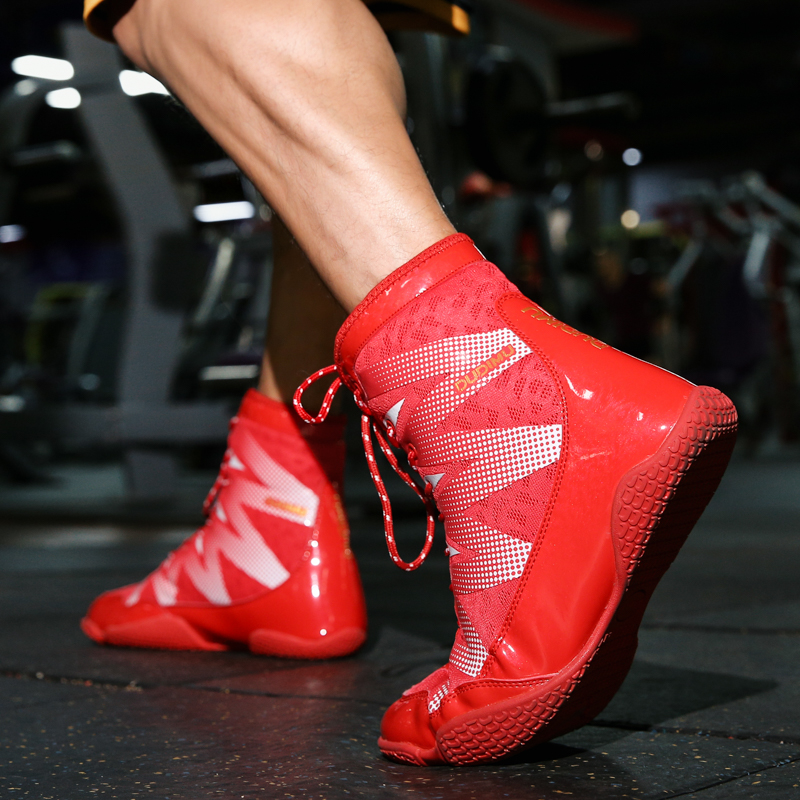 Wrestling Shoes with Rubber Outsole, Breathable Combat Sneakers, Professional Training Fighting Boots, Plus Size