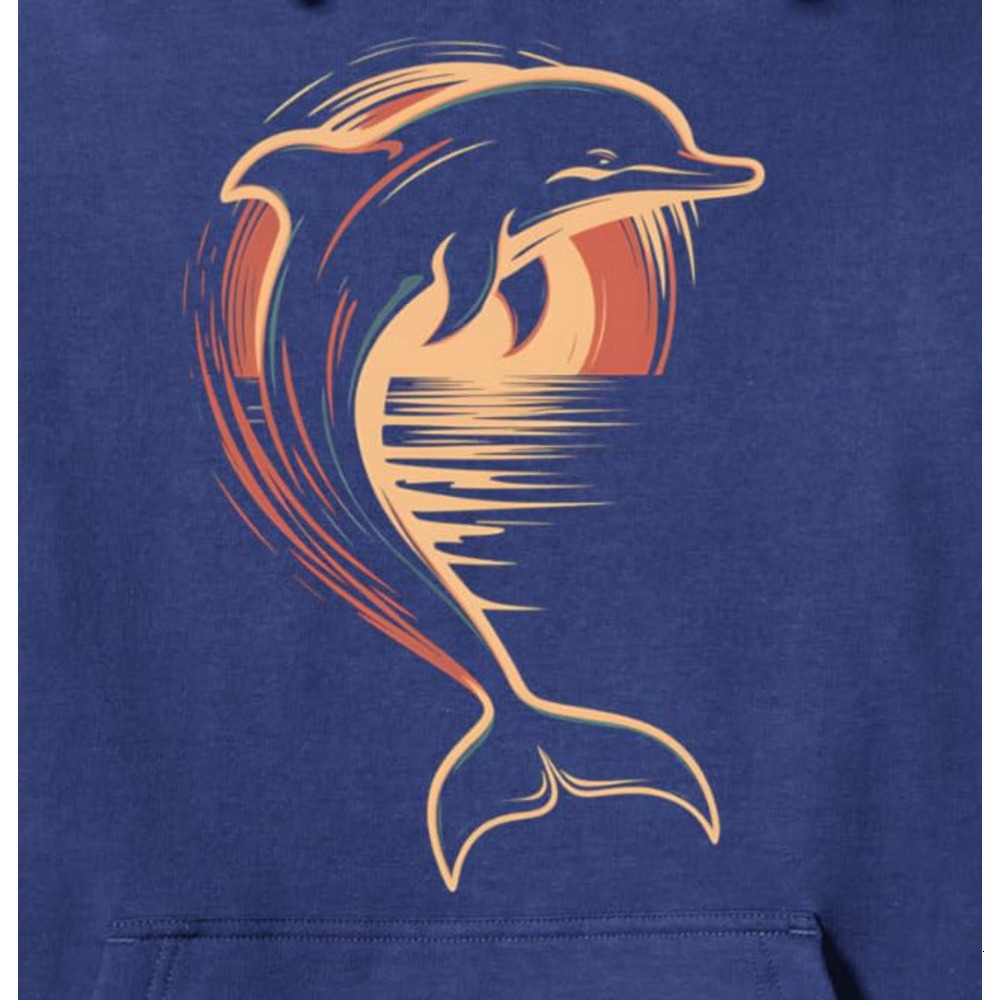 Hoodie for Mens Womens Dolphin Sunset Ocean Animal Lover Marine Biologist Design Pullover Hoodie Graphic Hoodies sweatshirt cool