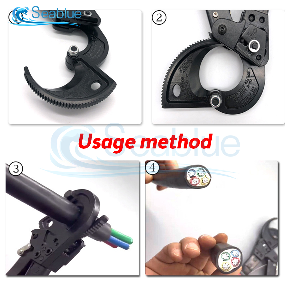 HS-325A Pliers Ratchet Cable Cutter AWG 600MCM Ratcheting Wire Plier Hand Tool Cut Up To 240mm Multifunctional For Electrical