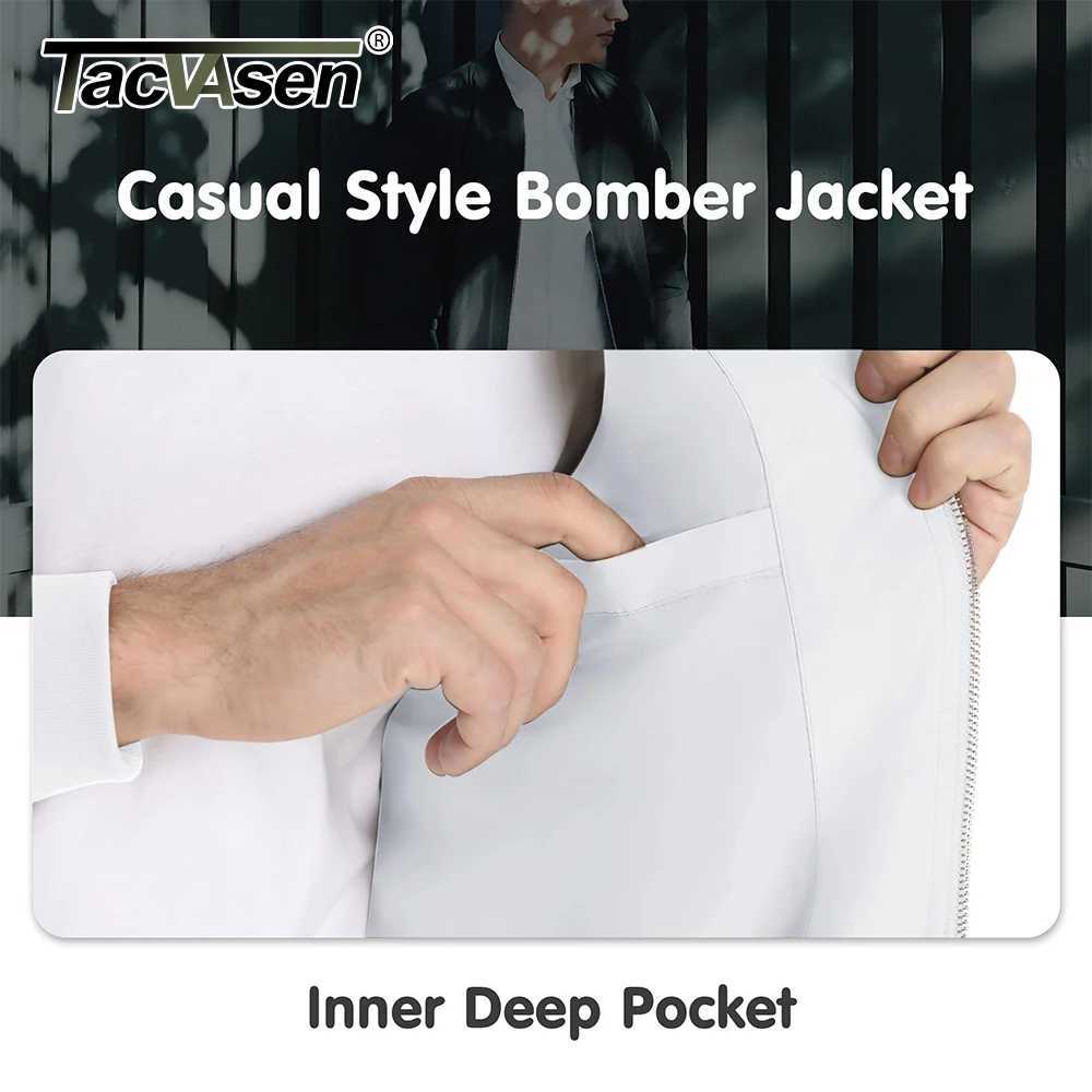 Tucker Watson Mens School Team Jacket Full Zipper Casual Lightweight Windproof Waterproof Spring and Autumn Hiking Outdoor Bomber Jacket W241111