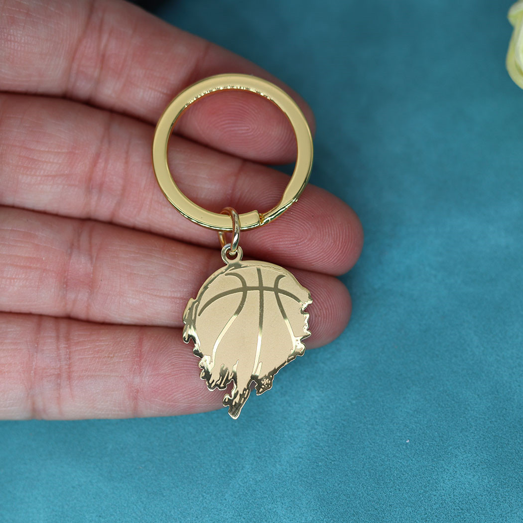 Nedar Punk Street Flaming Basketball Keyring Lovers Basket Ball Pendant Key Chain For Men Sport Hip Hop Keychain Party Jewelry