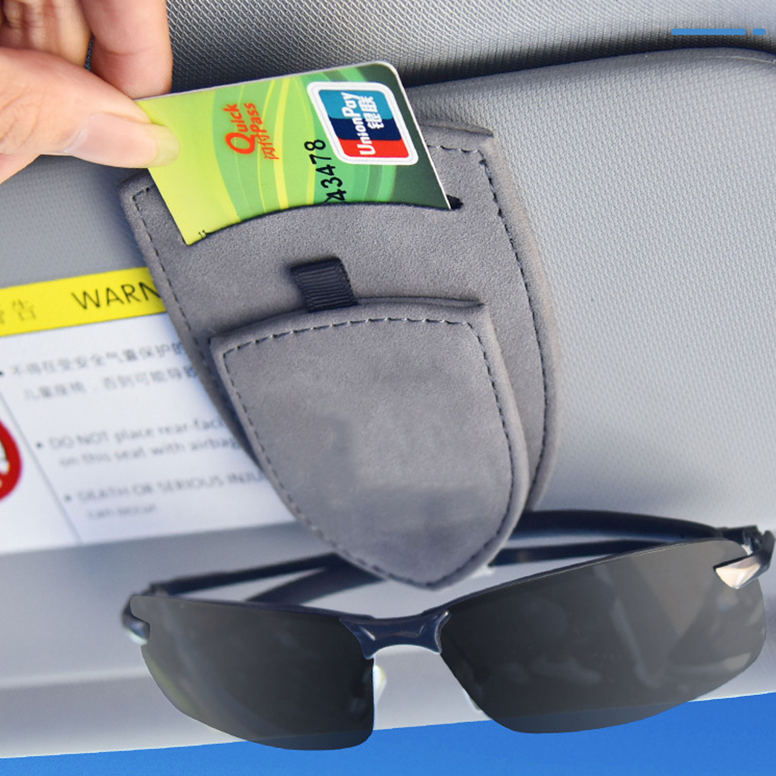 Suede Car Styling Glasses Storage Clip Sun Visor Card Ticket Holder For Porsche Cayenne Panamera Macan Boxster 911
