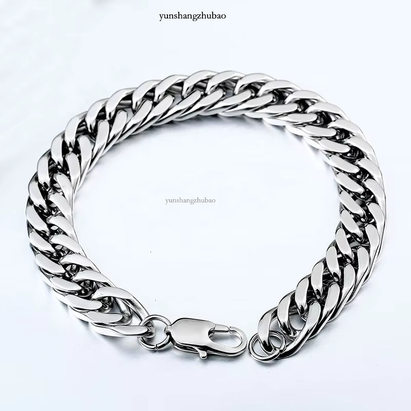 Fashion Simple Vintage Cuban Chain Stainless Steel Snakebone Men's Bracelet with Claw Inlay Gothic Jewelry