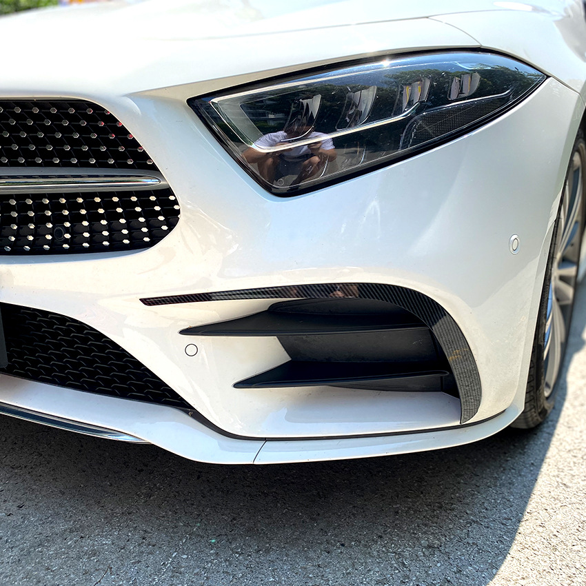 For Mercedes Benz CLS C257 AMG Line 300 300d 350d 400 2018-2023 Canard Body Kit Car Front Bumper Spoiler Fog Light Grille Trim