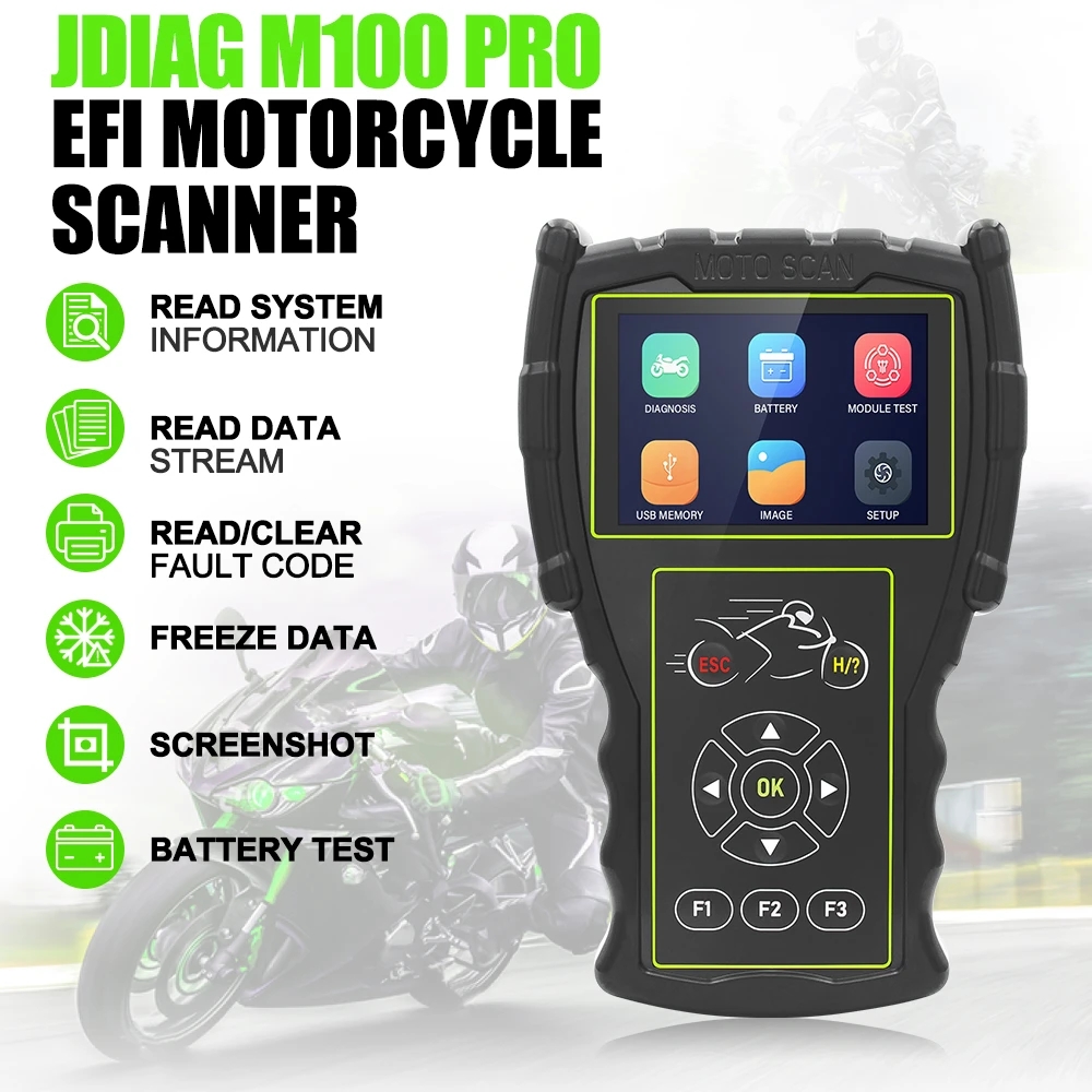 JDiag M100 Pro Motorcycle Diagnostic Tool OBD2 Scanner Fault Diagnostic Tool For KT-M/Hond-a/Yamah-a/Kawasa-ki jdiag m100