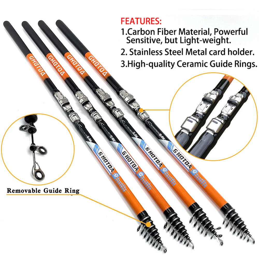 Rock Bream Fishing Rod 2.7M/3.6M/4.5M/5.4M/6.3M Portable Telescopic Fishing Rod High Performance Sea Fishing Pole Pesca Rod